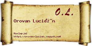 Orovan Lucián névjegykártya